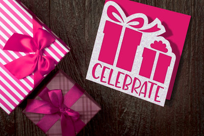 Celebrate Gift Box Papercut Card SVG SVG Risa Rocks It 