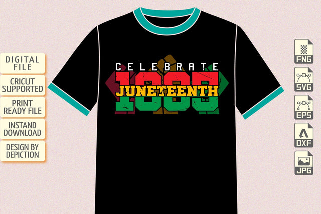 Celebrate Juneteenth 1865 Black Pride T-Shirt, Juneteenth Shirt Print Template Sketch DESIGN Depiction Studio 