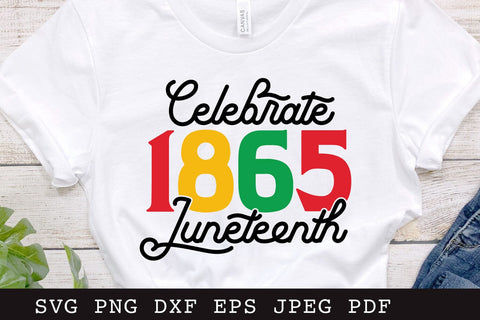 Celebrate Juneteenth 1865 SVG Cut File SVG Shine Green Art 