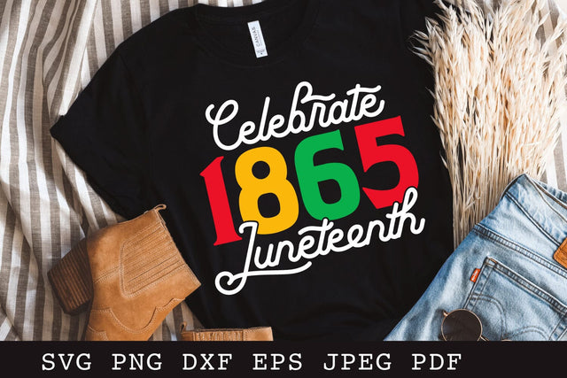 Celebrate Juneteenth 1865 SVG Cut File SVG Shine Green Art 