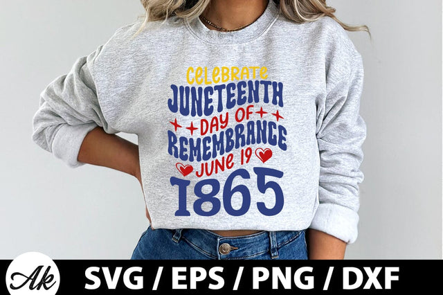 Celebrate juneteenth day of remembrance june 19,1865 Retro SVG SVG akazaddesign 