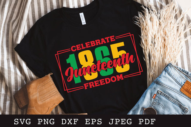 Celebrate Juneteenth Freedom 1865 SVG Cut File SVG Shine Green Art 