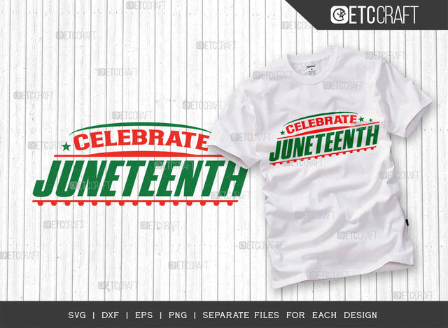 Celebrate Juneteenth SVG Cut File | June 19th svg | Black Independence Svg | African Flag Quote Design | ETC T00002 SVG ETC Craft 