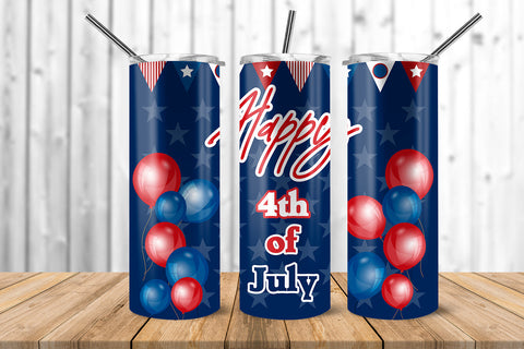 Celebration Happy 4th of July 20 oz Skinny Tumbler Wrap Sublimation Design Sublimation Sublimatiz Designs 