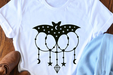 Celestial Bat Illustration | Mystical Magical SVG Cut files SVG zoellartz 