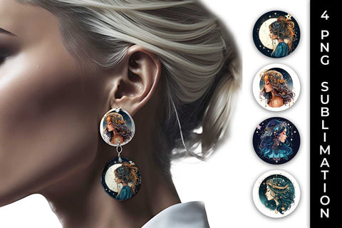 Celestial Boho Charms - Star Gazer Earrings PNG Bundle Sublimation Sintegra 