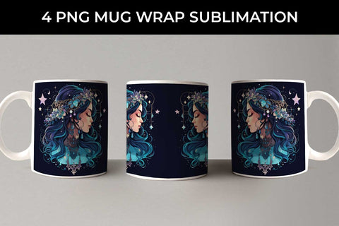 Celestial Boho Magic - Star Gazer Mug Wrap PNG Bundle Sublimation Sintegra 