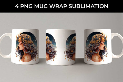Celestial Boho Magic - Star Gazer Mug Wrap PNG Bundle Sublimation Sintegra 