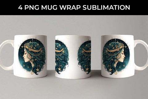 Celestial Boho Magic - Star Gazer Mug Wrap PNG Bundle Sublimation Sintegra 