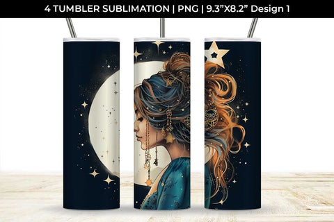 Celestial Boho Magic - Star Gazer Tumbler Wrap PNG Bundle Sublimation Sintegra 