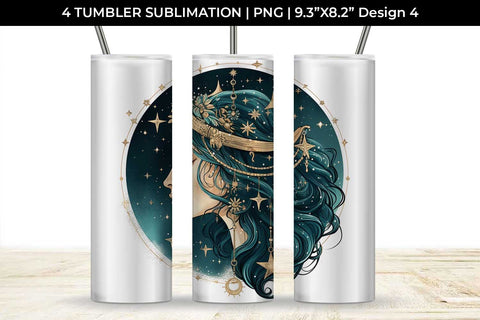 Celestial Boho Magic - Star Gazer Tumbler Wrap PNG Bundle Sublimation Sintegra 