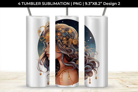 Celestial Boho Magic - Star Gazer Tumbler Wrap PNG Bundle Sublimation Sintegra 