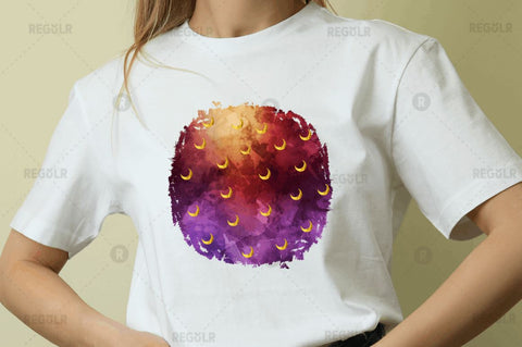 Celestial Boho Moon & Stars Splatter Sublimation Backgrounds Bundle Sublimation Regulrcrative 