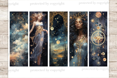 Celestial Bookmarks | Star And Moon Printable SVG GlamArtZhanna 