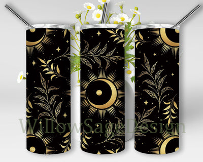 Celestial Galaxy Tumbler Wrap, Galaxy 20oz Skinny Tumbler, Celestial Tumbler Design, Sun And Moon Design Png, Spooky Season Tumbler Png, Digital Download Sublimation WillowSageDesign 