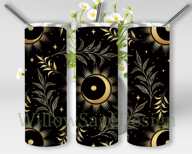 Celestial Galaxy Tumbler Wrap, Galaxy 20oz Skinny Tumbler, Celestial Tumbler Design, Sun And Moon Design Png, Spooky Season Tumbler Png, Digital Download Sublimation WillowSageDesign 