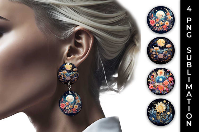 Celestial Garden Blooms - Sublimation Earrings Bundle Sublimation Sintegra 