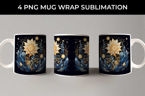 Celestial Garden Blooms - Sublimation Mug Wrap Bundle Sublimation Sintegra 