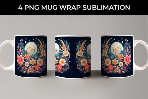 Celestial Garden Blooms - Sublimation Mug Wrap Bundle Sublimation Sintegra 