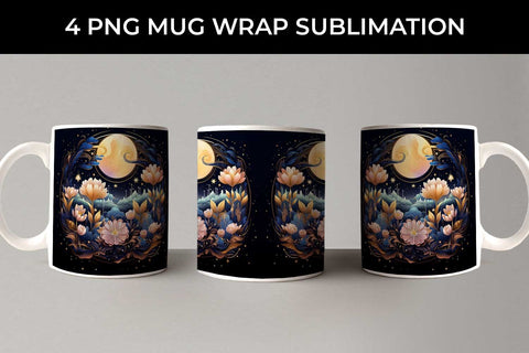 Celestial Garden Blooms - Sublimation Mug Wrap Bundle Sublimation Sintegra 