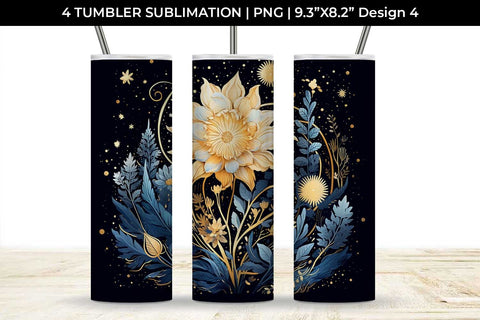 Celestial Garden Blooms - Sublimation Tumbler Wrap Bundle Sublimation Sintegra 