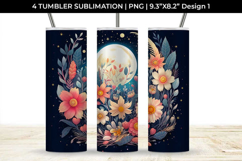 Celestial Garden Blooms - Sublimation Tumbler Wrap Bundle Sublimation Sintegra 
