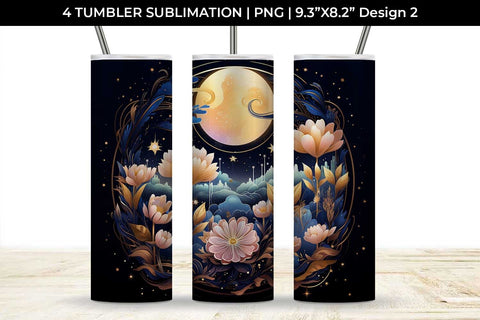 Celestial Garden Blooms - Sublimation Tumbler Wrap Bundle Sublimation Sintegra 