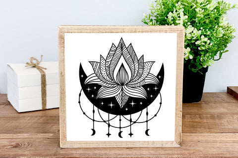 Celestial Moon Lotus Flower | SVG Cut File SVG zoellartz 