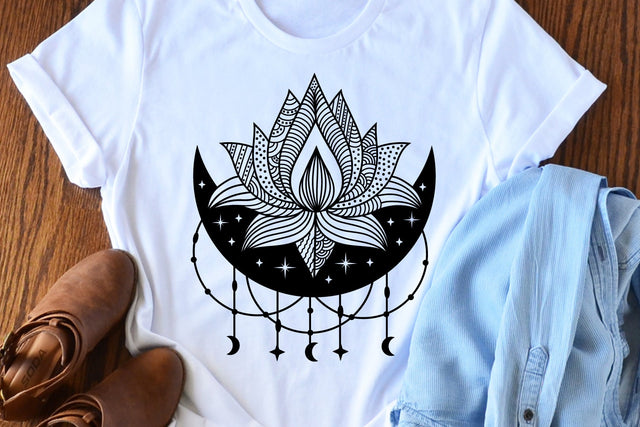 Celestial Moon Lotus Flower | SVG Cut File SVG zoellartz 