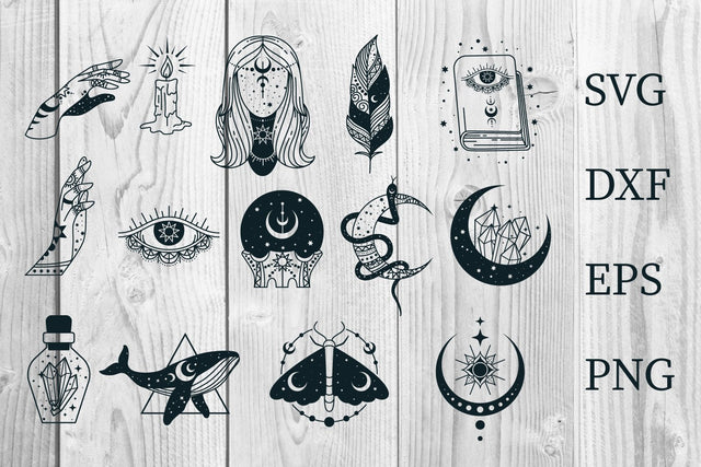Celestial svg, Mystic, Crystal Moon SVG dadan_pm 