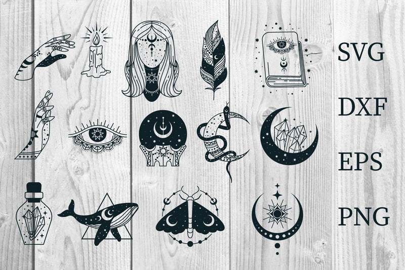 Celestial svg, Mystic, Crystal Moon SVG dadan_pm 