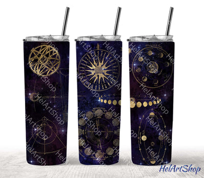 Celestial Tumbler PNG Sublimation, Astronomy Tumbler PNG Sublimation _HelArtShop_ 