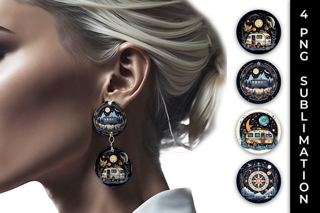 Celestial Wanderlust - Boho Earrings Sublimation Design Bundle Sublimation Sintegra 