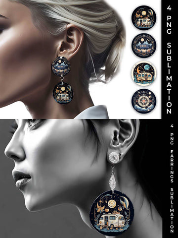 Celestial Wanderlust - Boho Earrings Sublimation Design Bundle Sublimation Sintegra 