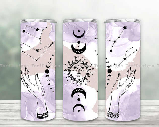 Celestial Zodiac Tumbler 20 oz Skinny Tumbler Sublimation Design Sublimation ToriDesigns 