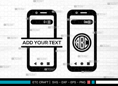 Cell Phone Monogram SVG, Circle Monogram Svg, Smart Phone Svg, Mobile Phone Svg, Old Cell Phone Svg, Retro Cell Phone Svg, Cell Phone SVG ETC Craft 
