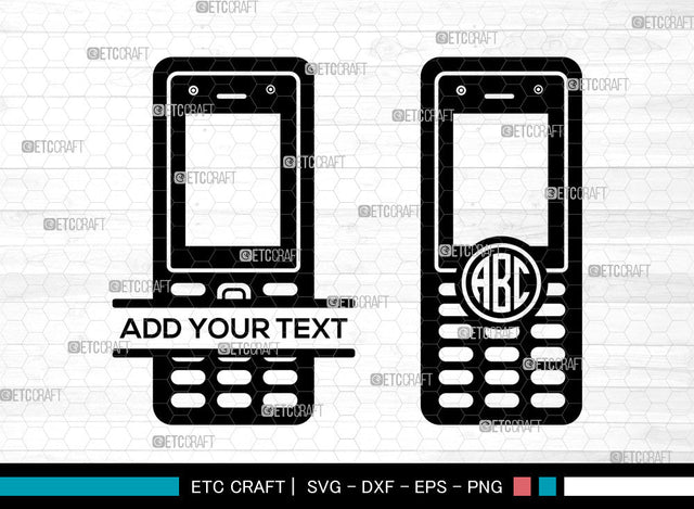 Cell Phone Monogram SVG, Circle Monogram Svg, Smart Phone Svg, Mobile Phone Svg, Old Cell Phone Svg, Retro Cell Phone Svg, Cell Phone SVG ETC Craft 