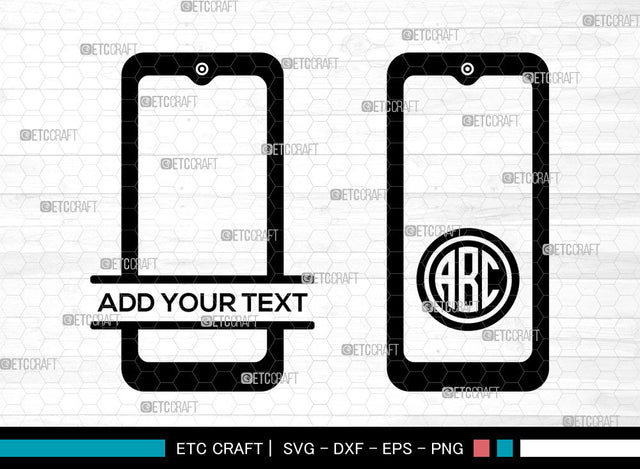 Cell Phone Monogram SVG, Circle Monogram Svg, Smart Phone Svg, Mobile Phone Svg, Old Cell Phone Svg, Retro Cell Phone Svg, Cell Phone SVG ETC Craft 