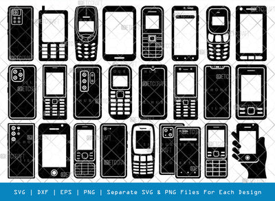 Cell Phone SVG, Phone Silhouette, Iphone Svg, Smart Phone Svg, Mobile Svg, Mobile Phone Svg, Old Cell Phone Svg, Retro Cell Phone Svg, Baton Phone Svg, Phone Bundle SVG ETC Craft 
