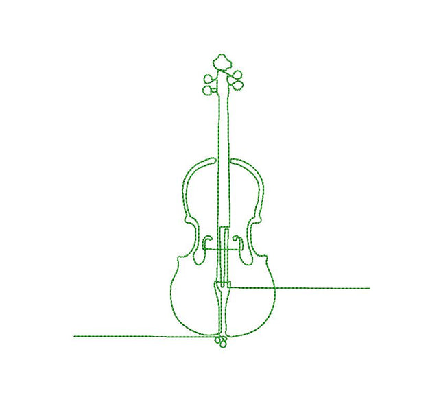 Cello One line Machine Embroidery Design Embroidery/Applique DESIGNS Canada Embroidery 