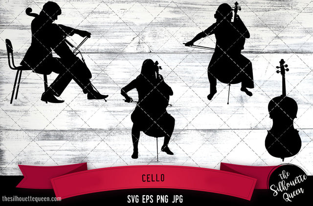 Cello Silhouette Vector SVG SVG Loveleen Kaur 