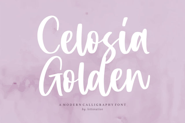 Celosia Golden Modern Calligraphy Font Font Letterative 