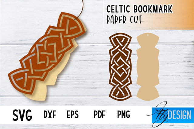 Celtic Bookmark SVG | Viking Design Bookmark SVG | Book Lover SVG Fly Design 