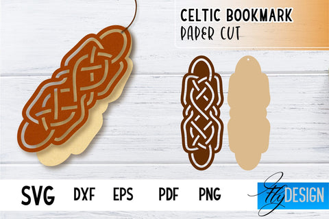 Celtic Bookmark SVG | Viking Design Bookmark SVG | Book Lover SVG Fly Design 