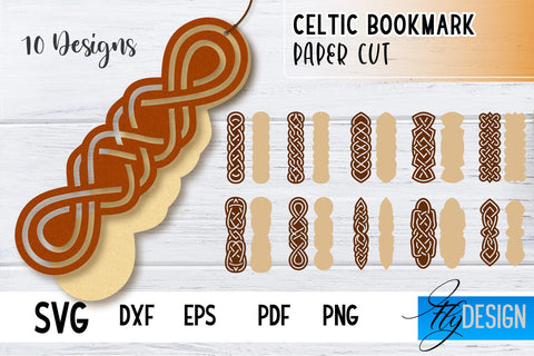 Celtic Bookmark SVG | Viking Design Bookmark SVG | Book Lover SVG Fly Design 