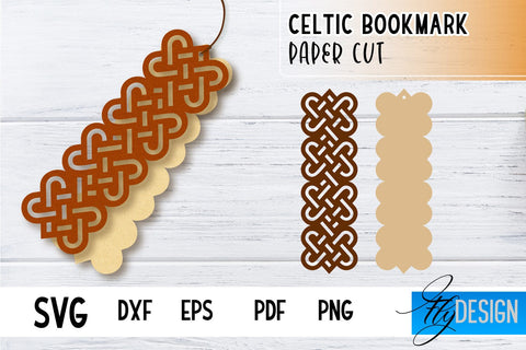Celtic Bookmark SVG | Viking Design Bookmark SVG | Book Lover SVG Fly Design 