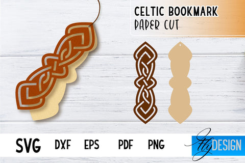 Celtic Bookmark SVG | Viking Design Bookmark SVG | Book Lover SVG Fly Design 