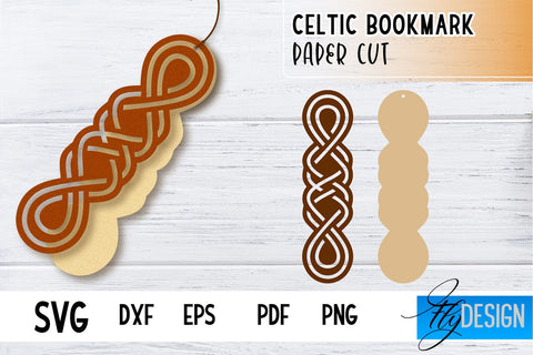 Celtic Bookmark SVG | Viking Design Bookmark SVG | Book Lover SVG Fly Design 