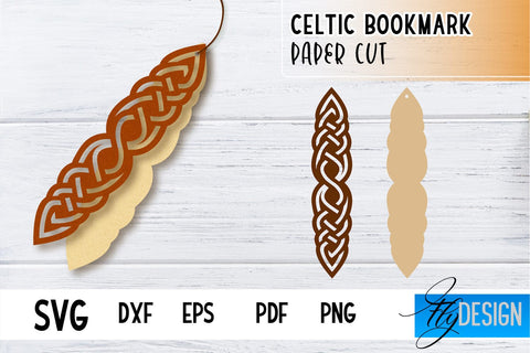 Celtic Bookmark SVG | Viking Design Bookmark SVG | Book Lover SVG Fly Design 