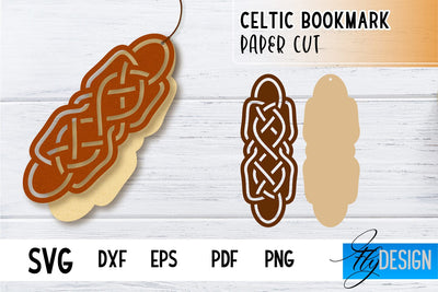 Celtic Bookmark SVG | Viking Design Bookmark SVG | Book Lover SVG Fly Design 